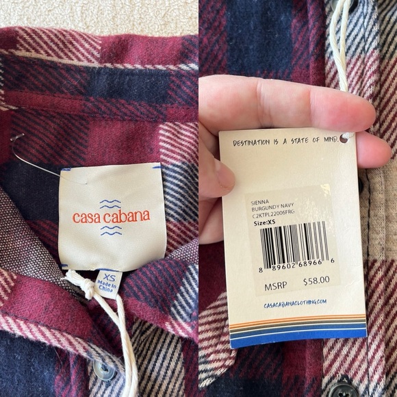 NWT Casa Cabana Sienna Plaid Shirt XS - Picture 7 of 13